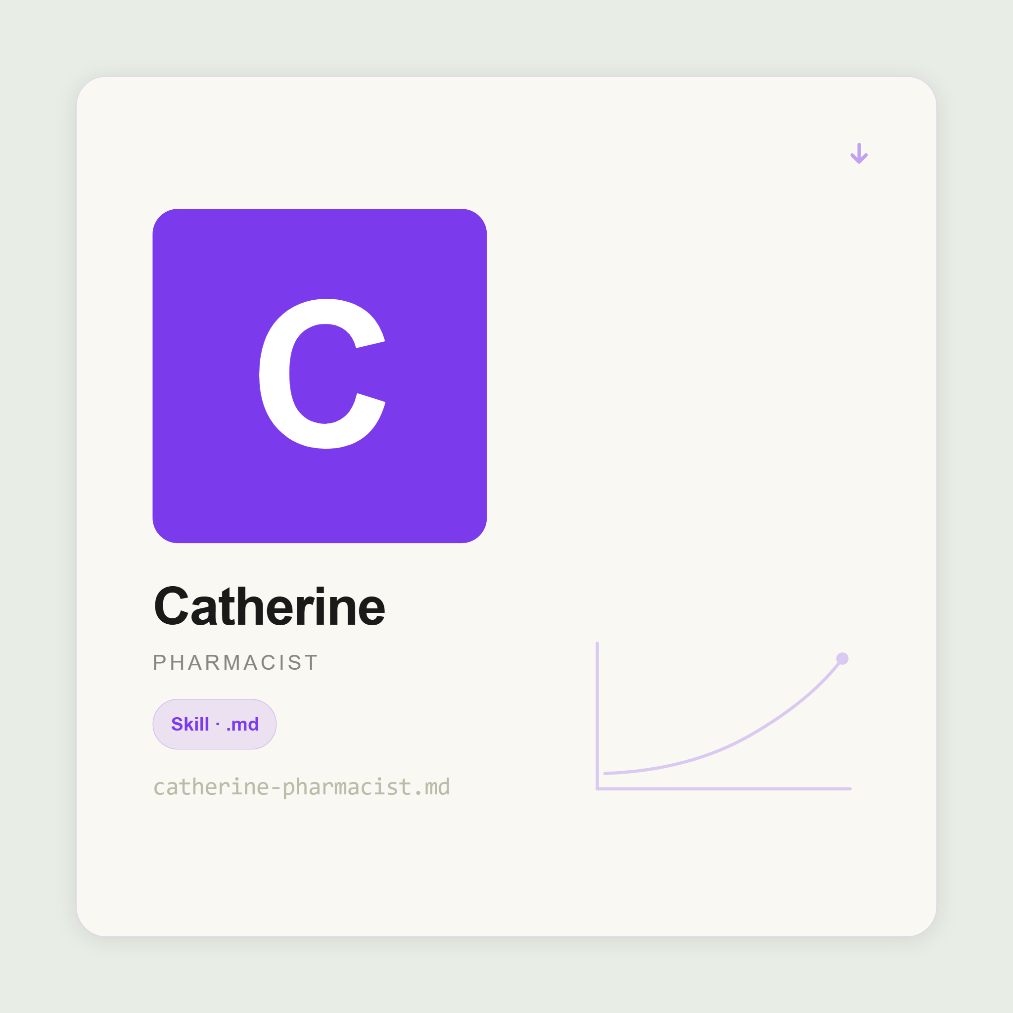 Catherine writes patient medication guides, pharmacy SOPs, medication reviews, and prescriber letters inside Claude. For qualified pharmacists. No prescribing advice.