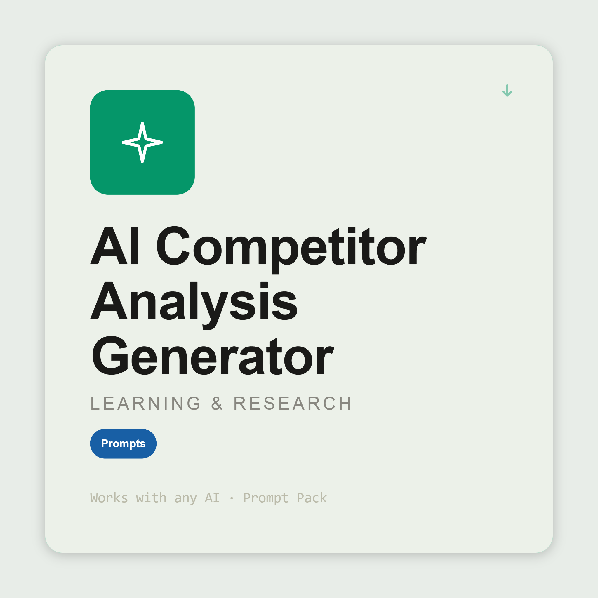 Generate competitor analysis — positioning map, gap analysis, strategic recommendations — from your competitive intelligence. Works with Claude & ChatGPT.