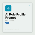 Write role profiles — outcome-based accountabilities, competencies, job advert version — that anchor hiring and performance. Works with Claude & ChatGPT.