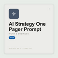 Compress strategy to one page — where you play, how you win, key bets, and what you're NOT doing. Works with Claude & ChatGPT. Instant use.