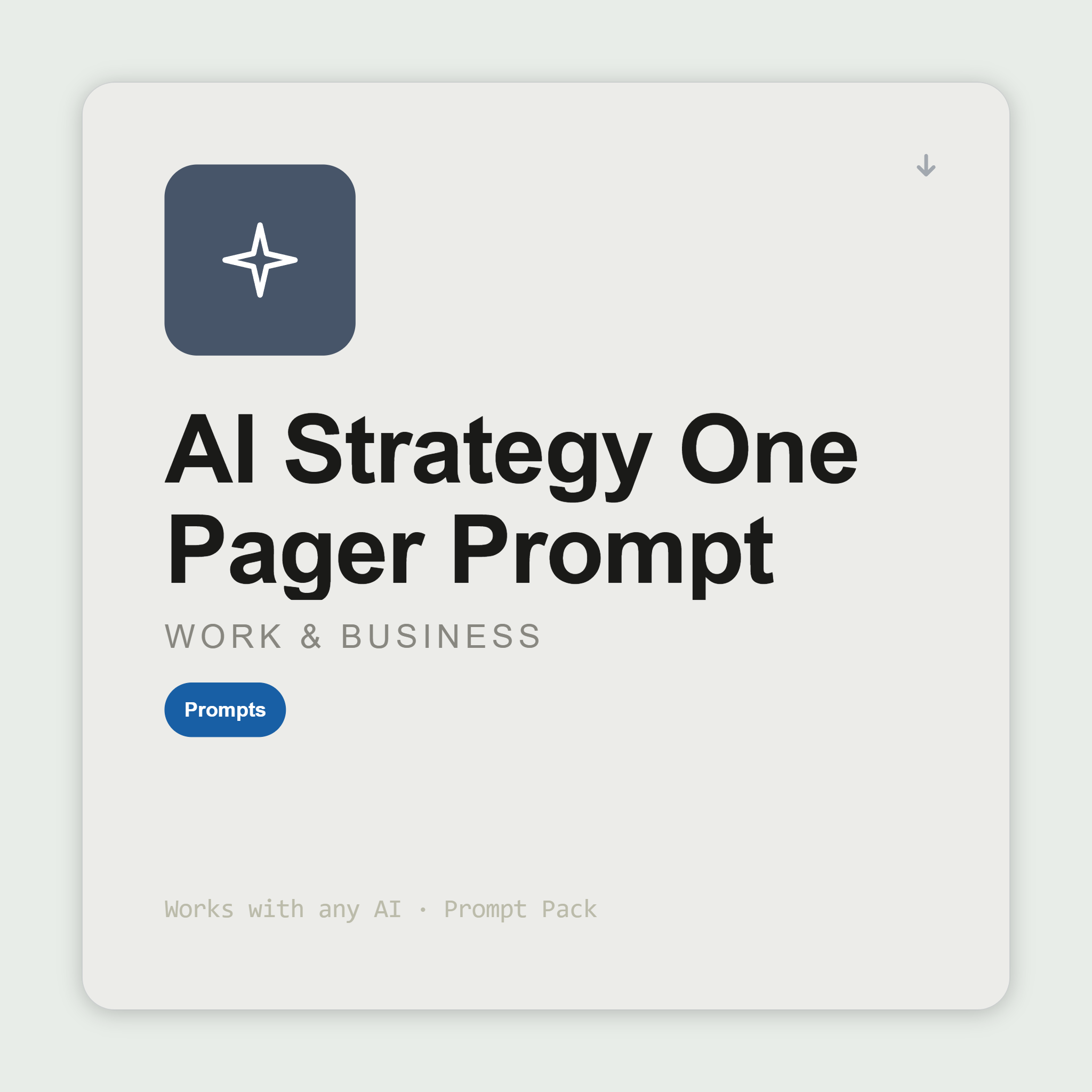 Compress strategy to one page — where you play, how you win, key bets, and what you're NOT doing. Works with Claude & ChatGPT. Instant use.