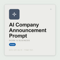 Write internal announcements — hires, reorgs, policy, layoffs — with FAQ and manager talking points that build trust. Works with Claude & ChatGPT. Instant use.