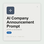 Write internal announcements — hires, reorgs, policy, layoffs — with FAQ and manager talking points that build trust. Works with Claude & ChatGPT. Instant use.