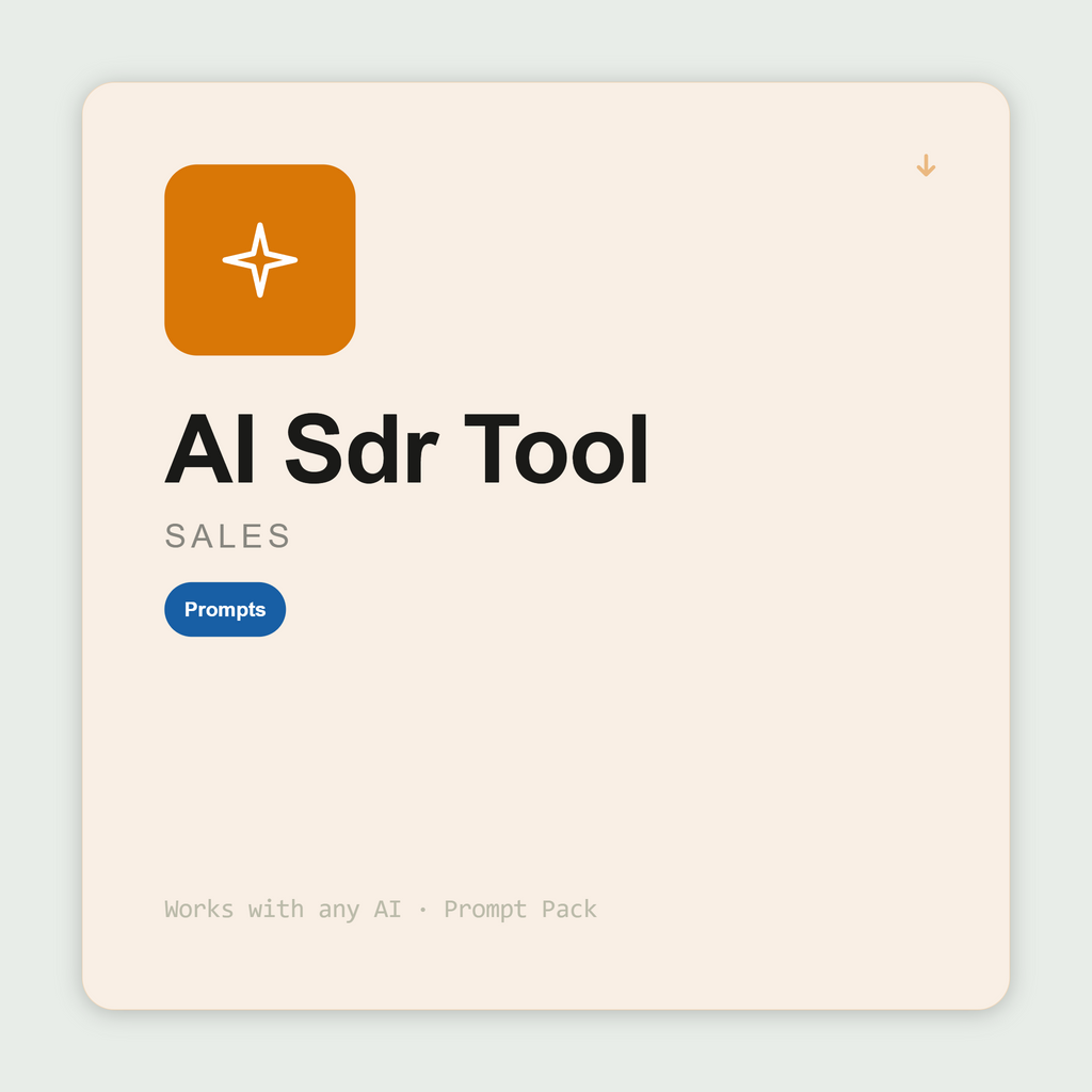 AI SDR Tool Prompt for Claude & ChatGPT | KissMySkills