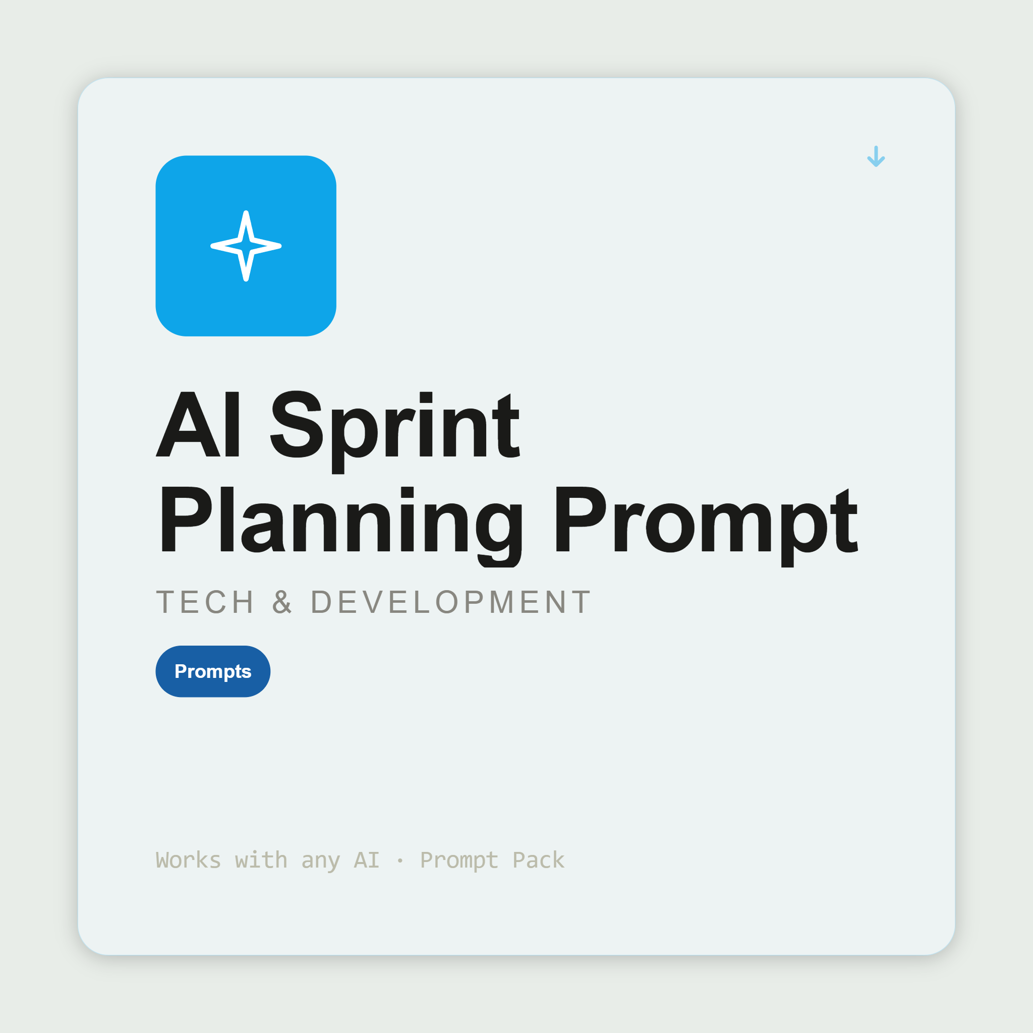 Generate sprint planning docs — goal, capacity calculation, commit vs. stretch, risk flags — for 45-minute planning meetings. Works with Claude & ChatGPT. Instant use.