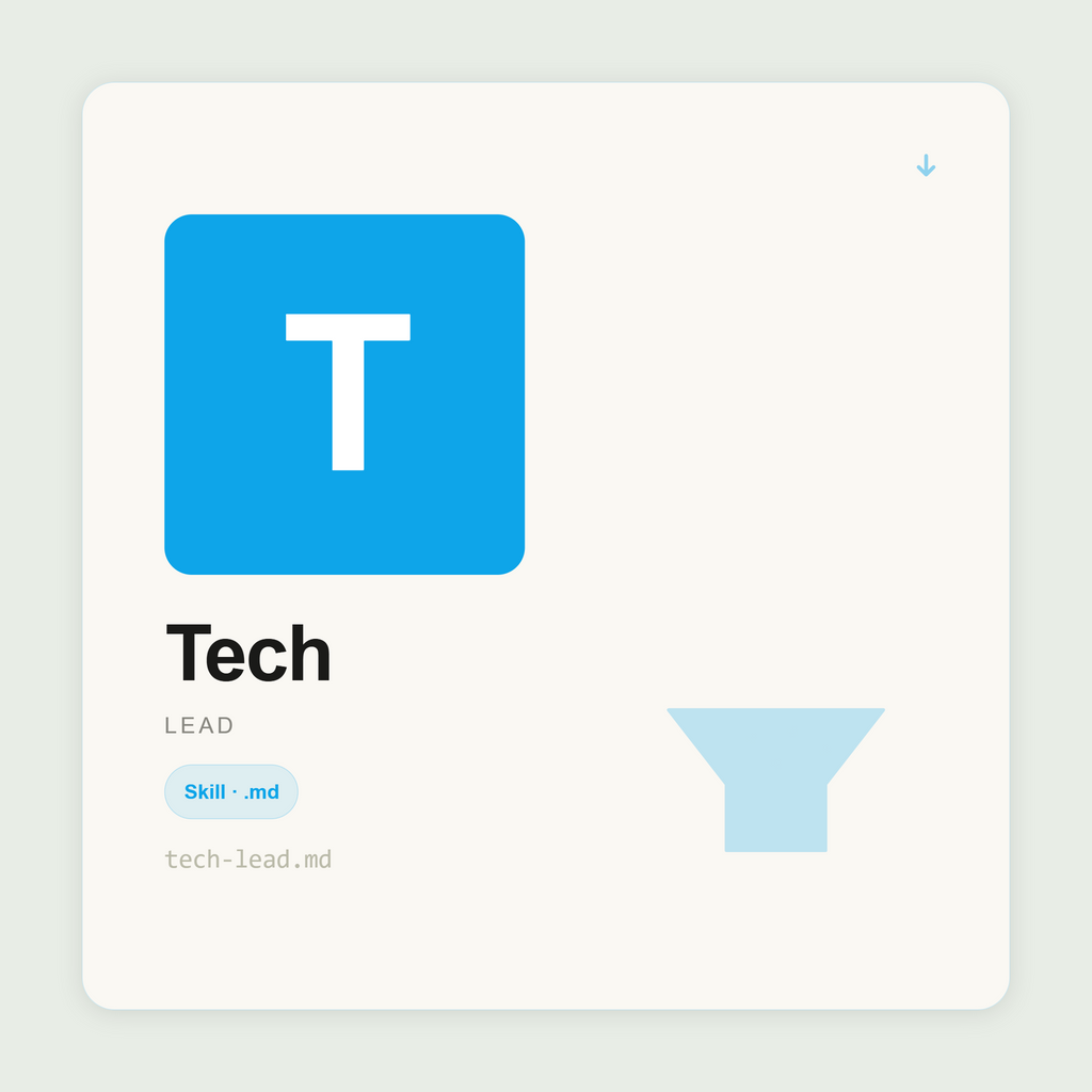 Give Claude the skills of a Senior Tech Lead. Technical specs, design reviews, sprint planning, mentoring, architecture decisions, team leadership. Drop-in .md file.