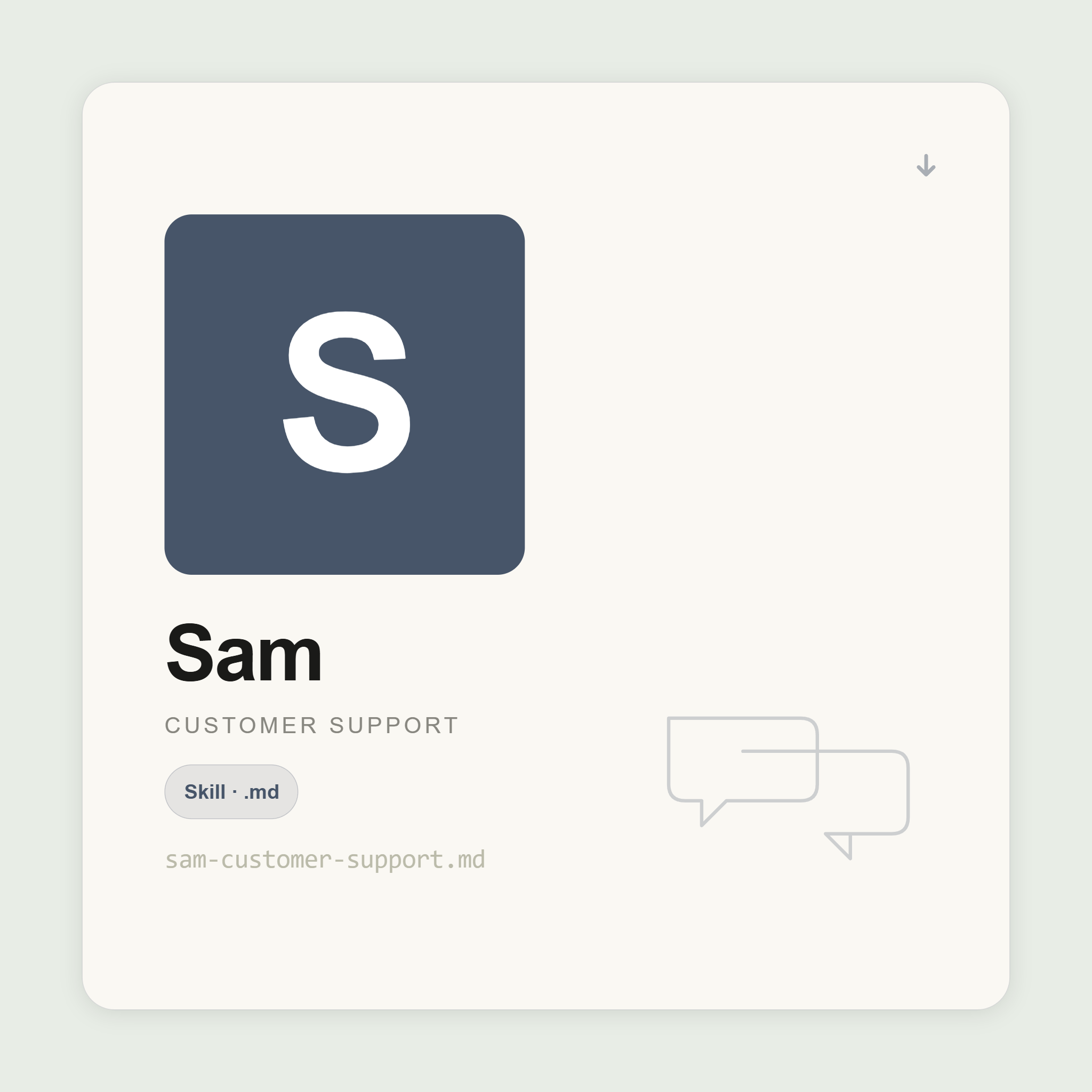 Sam writes support responses, de-escalation scripts, help centre articles, and canned responses inside Claude. Acknowledge first. Resolve clearly. Retain customers.