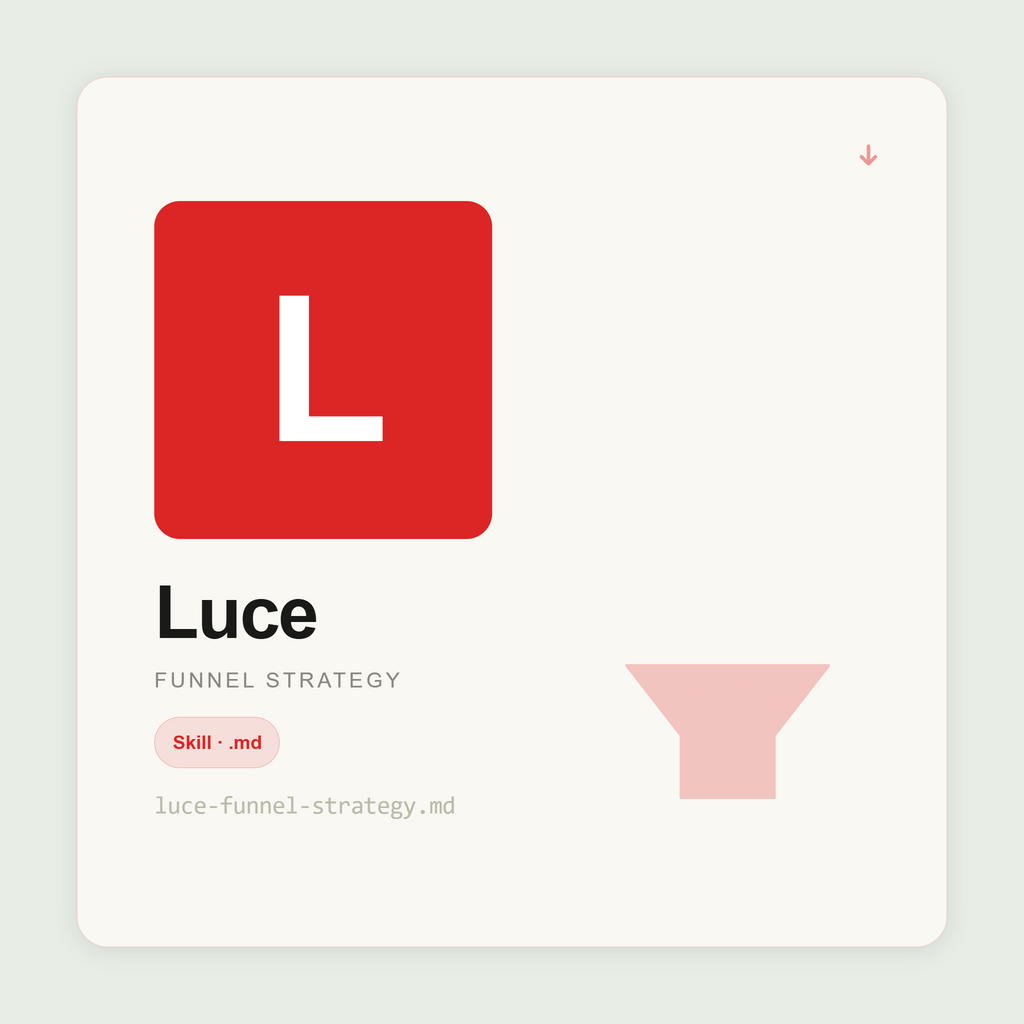 Give Claude the brain of a Senior Funnel Strategy Builder. Funnel maps, stage diagnostics, lead magnet sequences, landing page briefs, nurture emails — whole-funnel thinking.