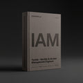 Identity & Access Management Engineer Claude skill by KissMySkills, warm graphite bookcloth cover with the monogram IAM