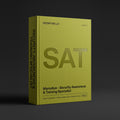 Security Awareness & Training Specialist Claude skill by KissMySkills, deep chartreuse bookcloth cover with the monogram SAT