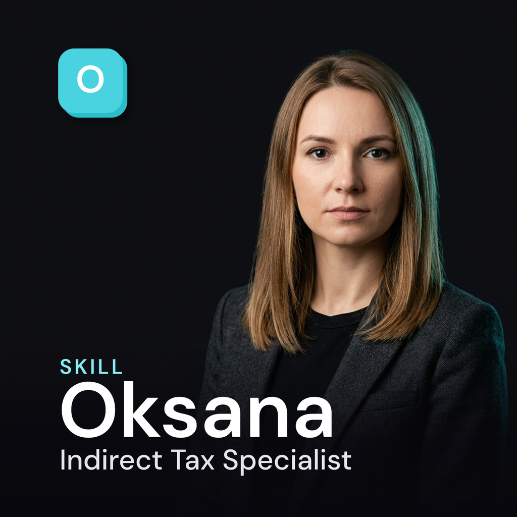 Oksana Indirect Tax Specialist AI skill cover