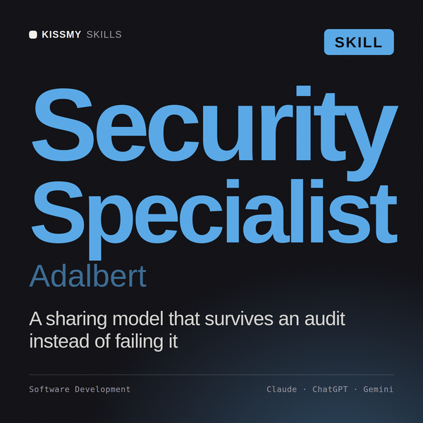 Security Specialist, Adalbert AI skill by KissMySkills, cover