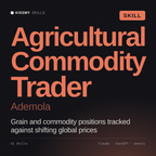 Agricultural Commodity Trader, Ademola AI skill by KissMySkills, cover