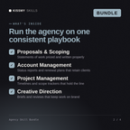 What's inside the Agency Skill Bundle AI bundle: Proposals & Scoping, Account Management, Project Management, Creative Direction
