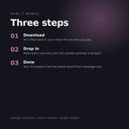 How it works in three steps: download, drop in, done