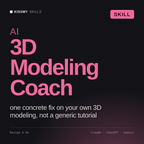AI 3D Modeling Coach AI skill by KissMySkills, cover