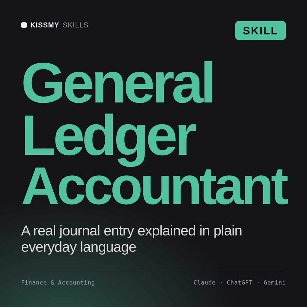 General Ledger Accountant AI skill by KissMySkills, cover