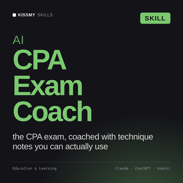 AI CPA Exam Coach AI skill by KissMySkills, cover
