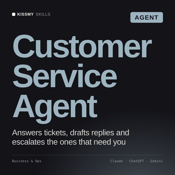 Customer Service Agent AI agent by KissMySkills, cover