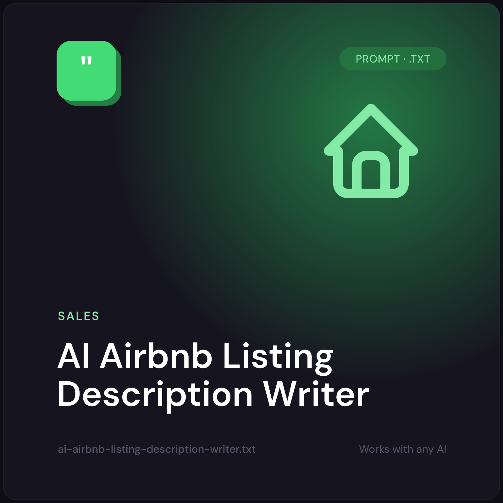 AI Airbnb Listing Description Writer — AI prompt pack cover