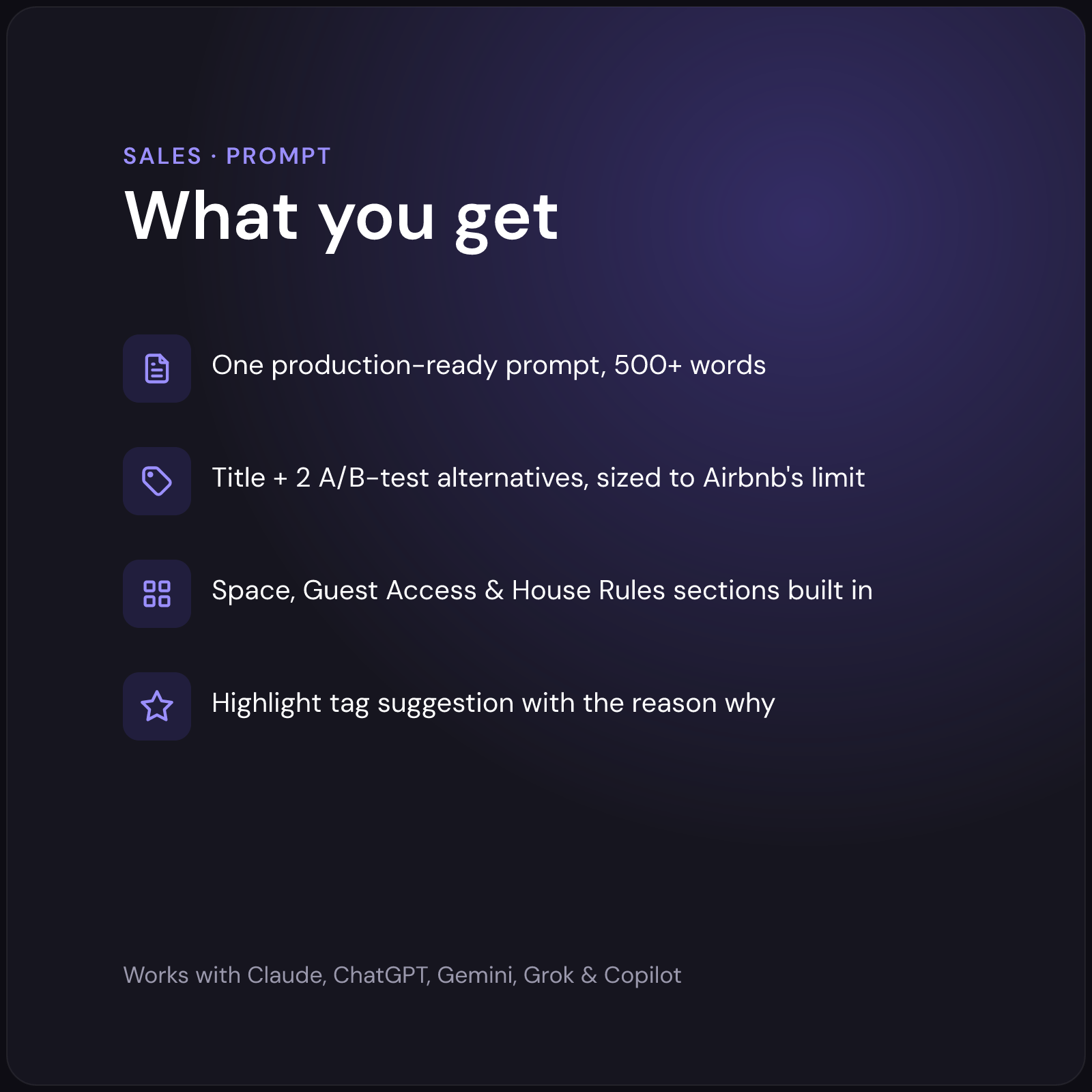 What you get — AI Airbnb Listing Description Writer