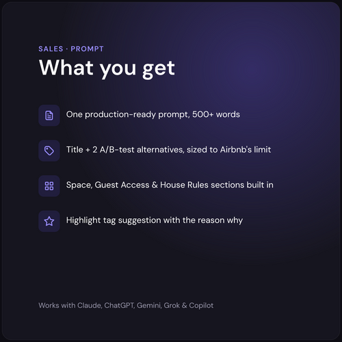 What you get — AI Airbnb Listing Description Writer