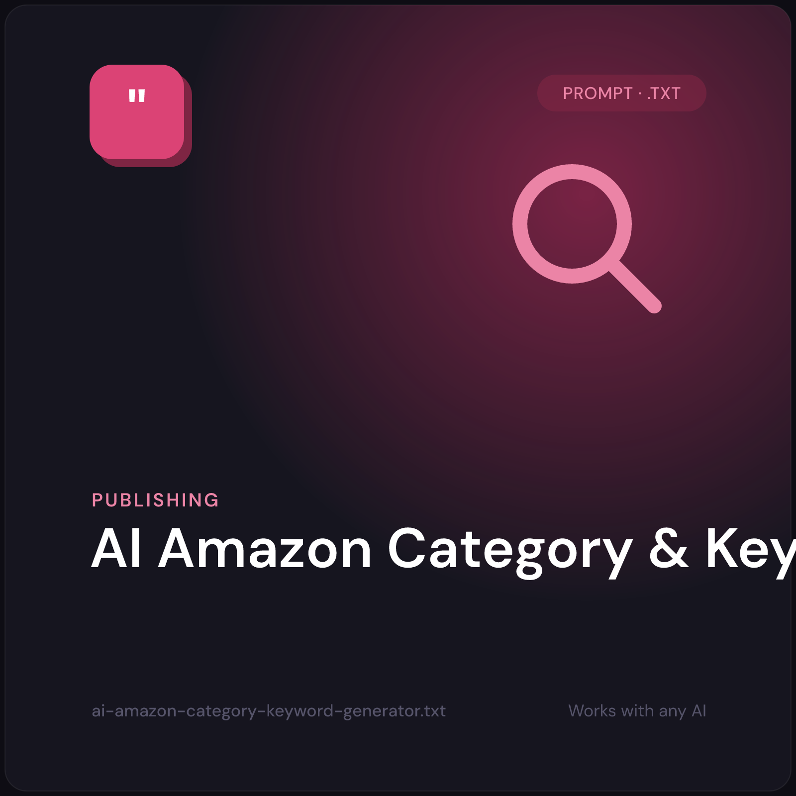 AI Amazon Category & Keyword Generator prompt cover