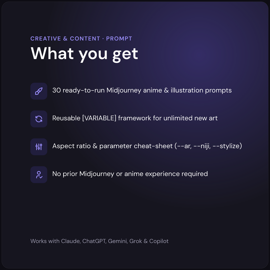 AI Anime Art Prompt Generator — what you get