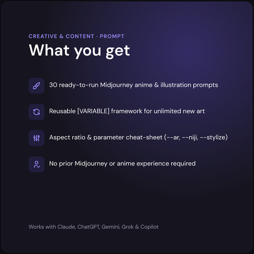 AI Anime Art Prompt Generator — what you get