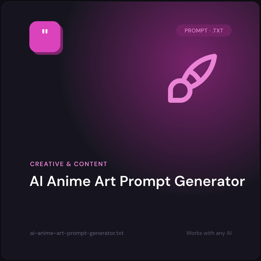 AI Anime Art Prompt Generator — cover