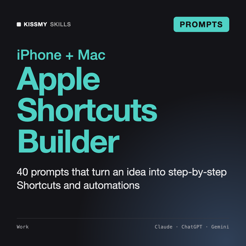 AI Apple Shortcuts Builder by KissMySkills, cover