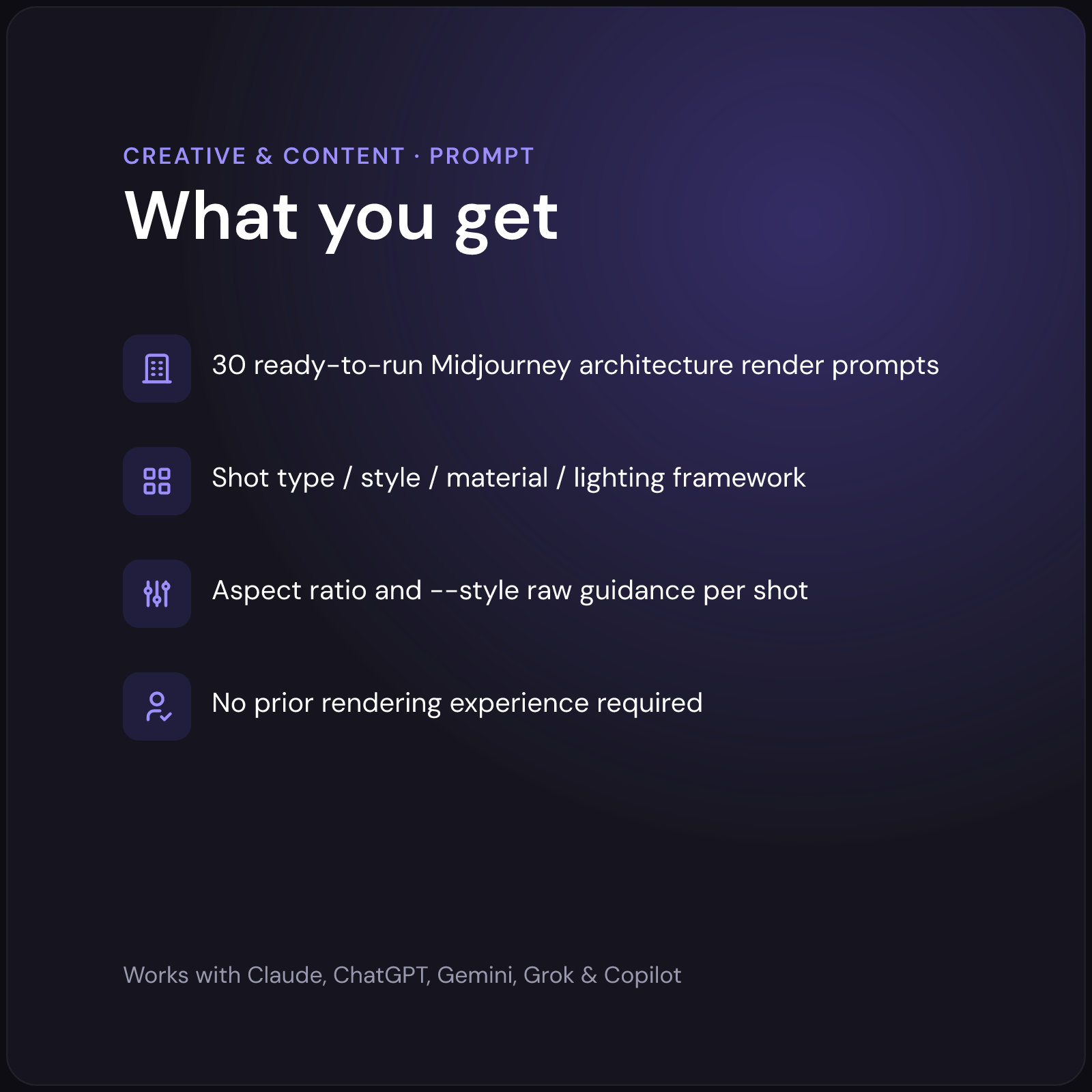 AI Architecture Render Prompt Generator — what you get