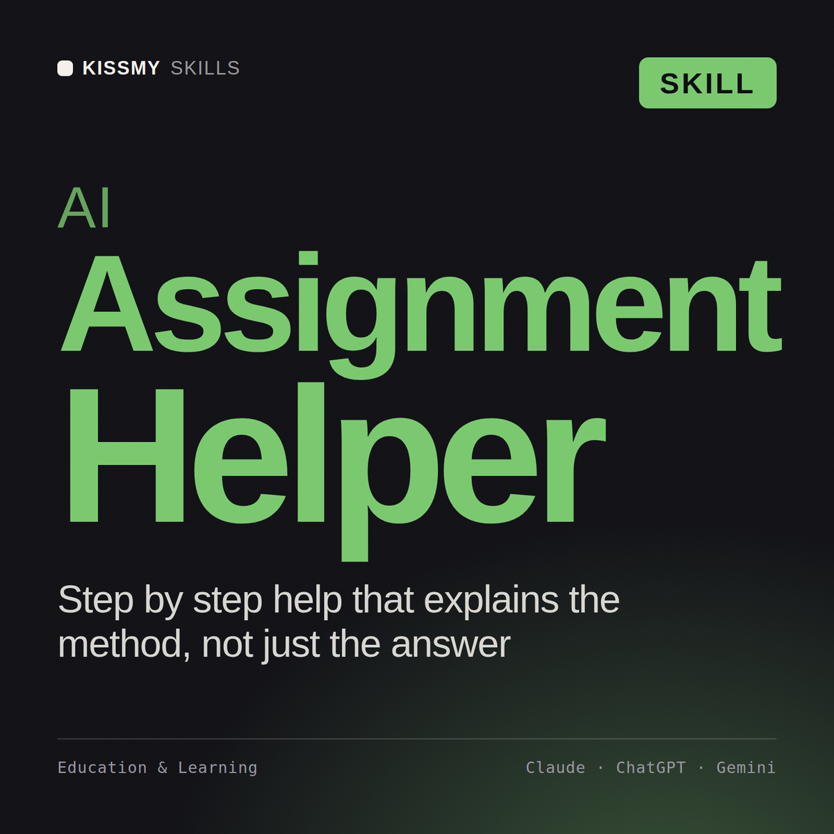 AI Assignment Helper AI skill by KissMySkills, cover