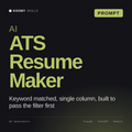 AI ATS Resume Maker AI prompt by KissMySkills, cover