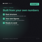 What's inside the AI Automatic Invoice Generator AI prompt: Real structure, Your own figures, Ready to send
