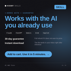 The AI AWS Tutor AI skill works with Claude, ChatGPT, Gemini and any AI chat, 30-day money-back guarantee