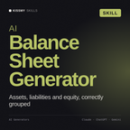 AI Balance Sheet Generator AI skill by KissMySkills, cover
