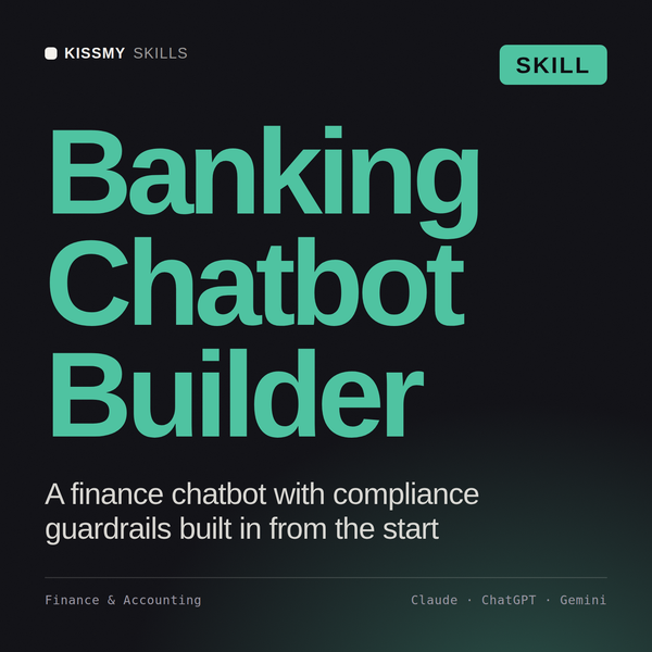 Banking Chatbot Builder AI skill by KissMySkills, cover