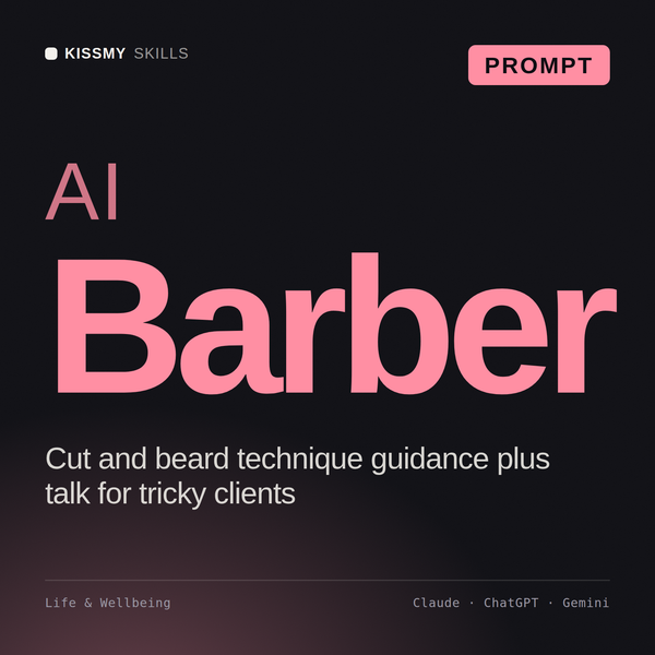 AI Barber AI prompt by KissMySkills, cover