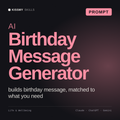 AI Birthday Message Generator AI prompt by KissMySkills, cover