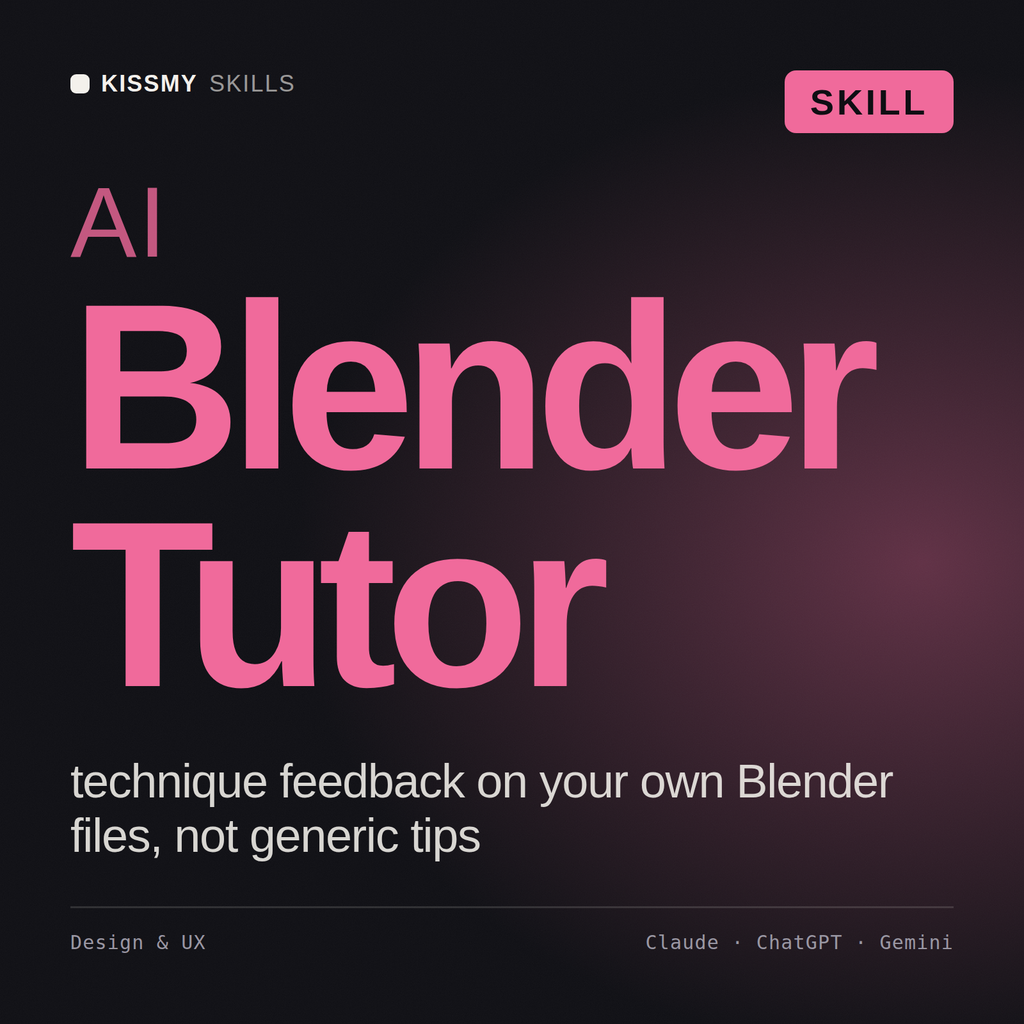 AI Blender Tutor AI skill by KissMySkills, cover