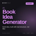 AI Book Idea Generator AI prompt by KissMySkills, cover