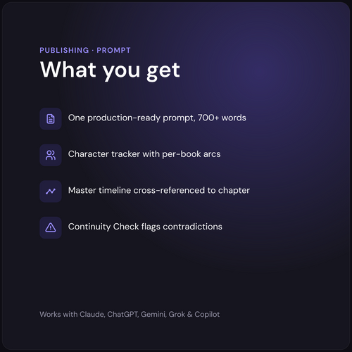 AI Book Series Bible & Continuity Generator - what you get