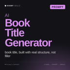 AI Book Title Generator AI prompt by KissMySkills, cover