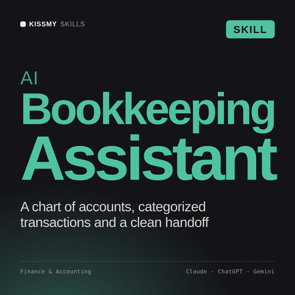 AI Bookkeeping Assistant AI skill by KissMySkills, cover