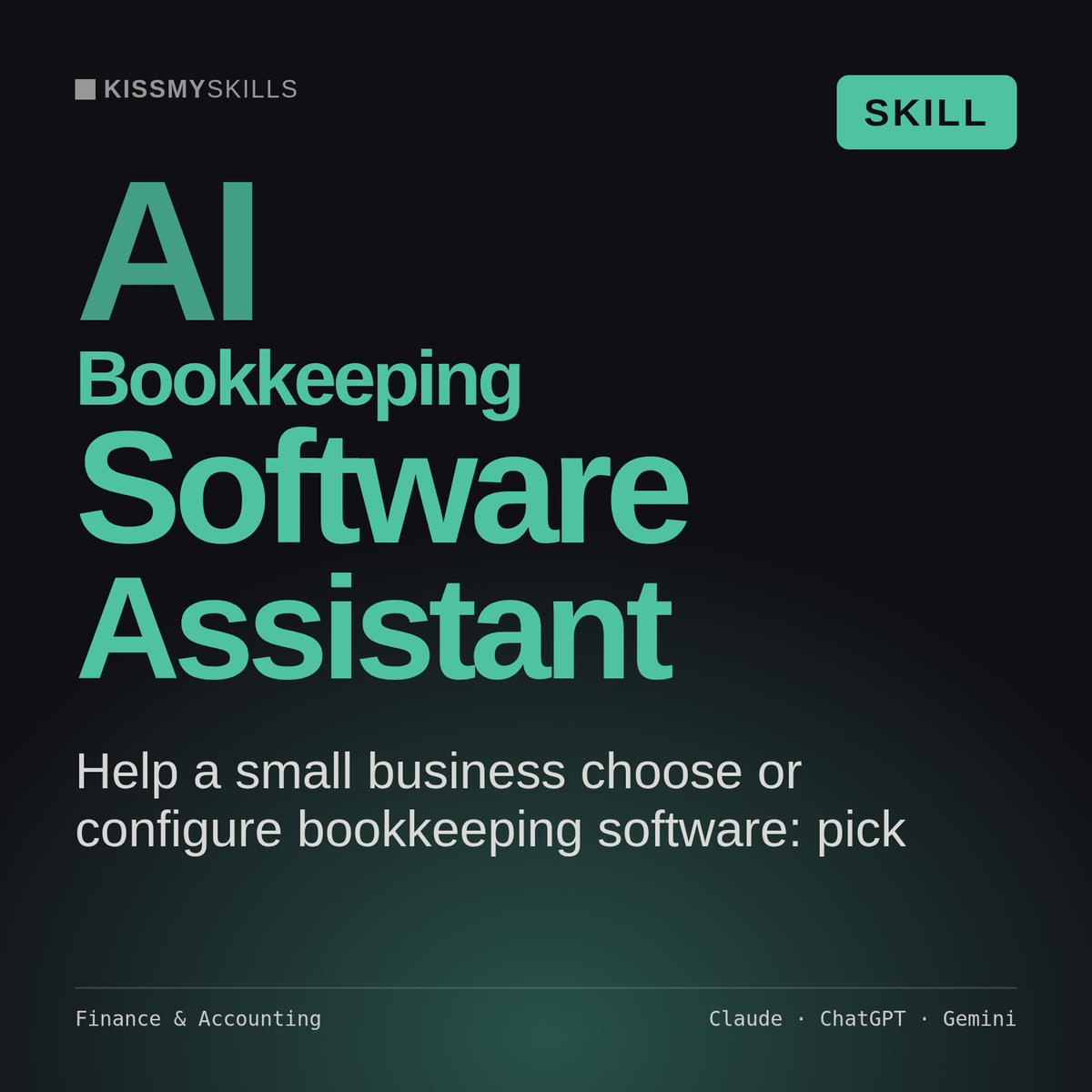 AI Bookkeeping Software Assistant AI skill by KissMySkills, cover