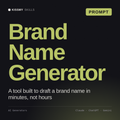 Brand Name Generator AI prompt by KissMySkills, cover