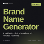 Brand Name Generator AI prompt by KissMySkills, cover