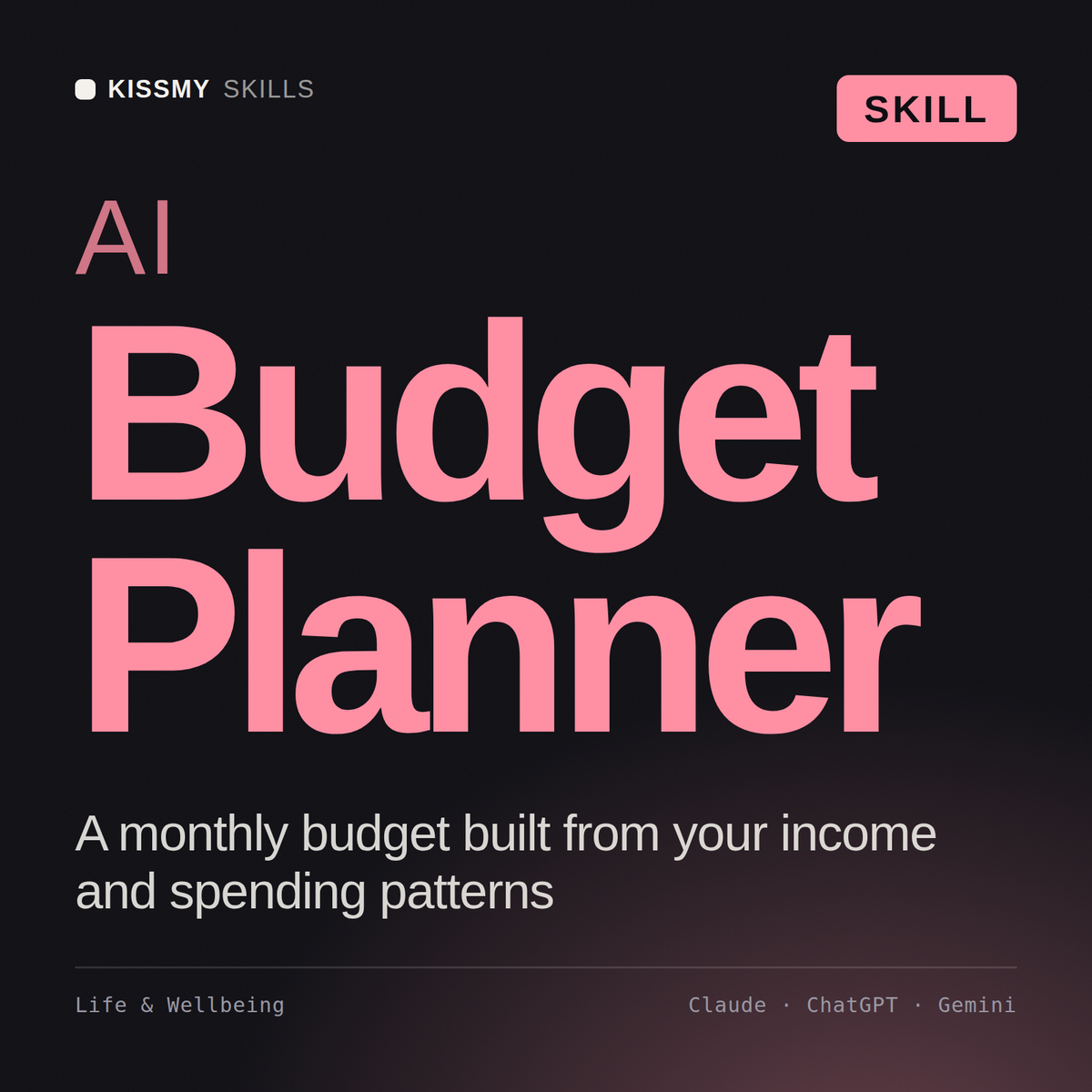 AI Budget Planner AI skill by KissMySkills, cover