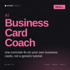 AI Business Card Coach AI skill by KissMySkills, cover